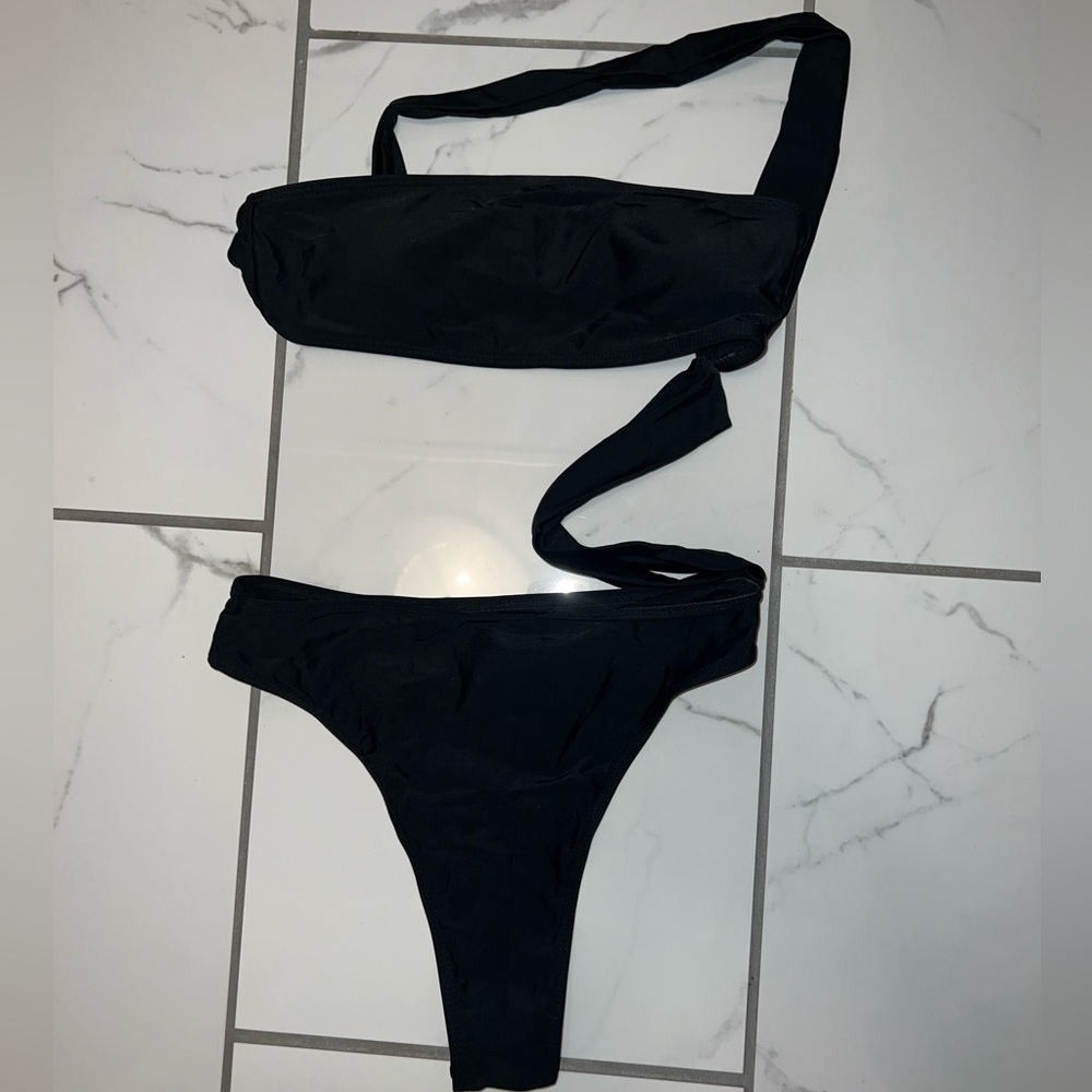 shein black one piece swimsuit bathing suit
